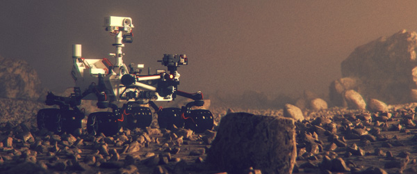 Mars Rover on the Surface of Mars